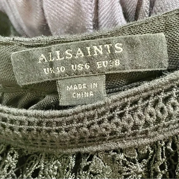 All Saints Black Lace Embellished Midi Skirt - Picture 3 of 4